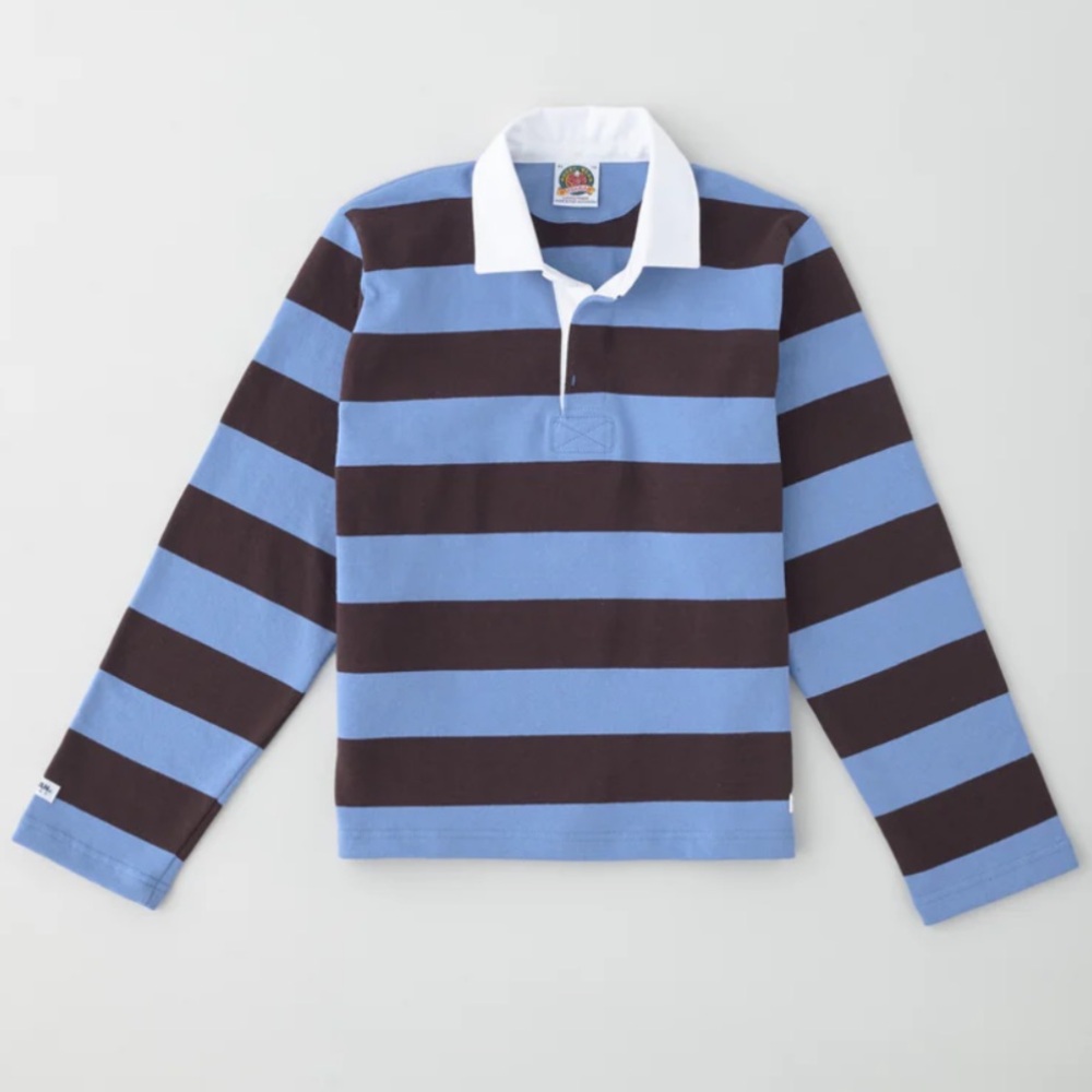 KOTN Striped Shrunken Rugby polo Shirt in Columbia/Brown